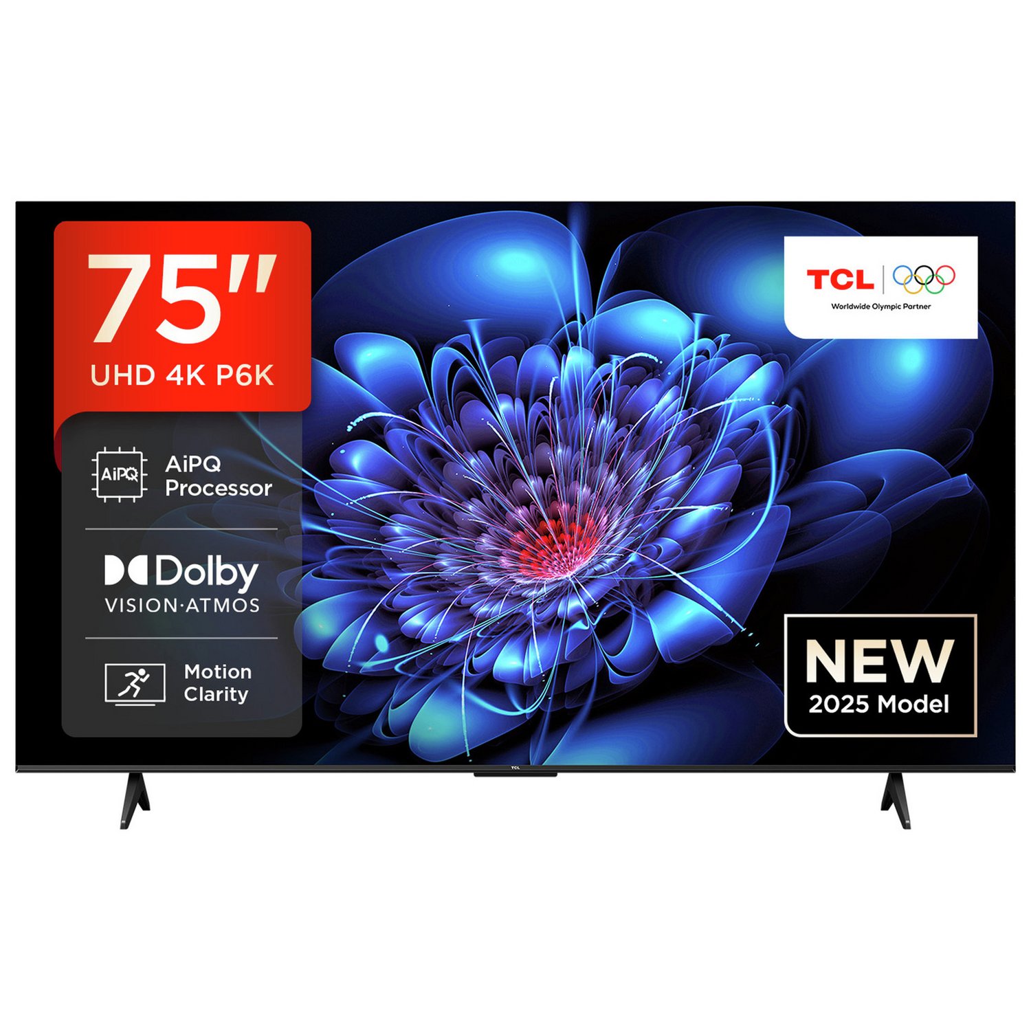 TCL 75 Inch 75P6K Smart 4K UHD HDR DLED TV - Image 1