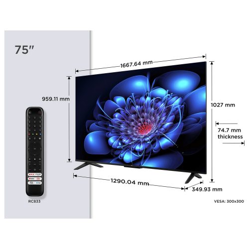 TCL 75 Inch 75P6K Smart 4K UHD HDR DLED TV - Image 2