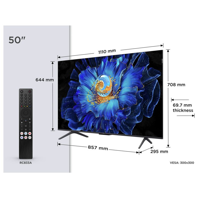 TCL 50 Inch 50C6KS Smart 4K UHD HDR Mini LED TV