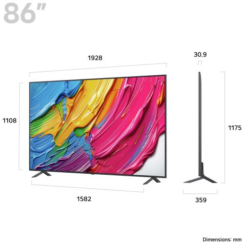 LG 86 Inch 86QNED80A6A Smart 4K UHD HDR QNED TV - Image 2