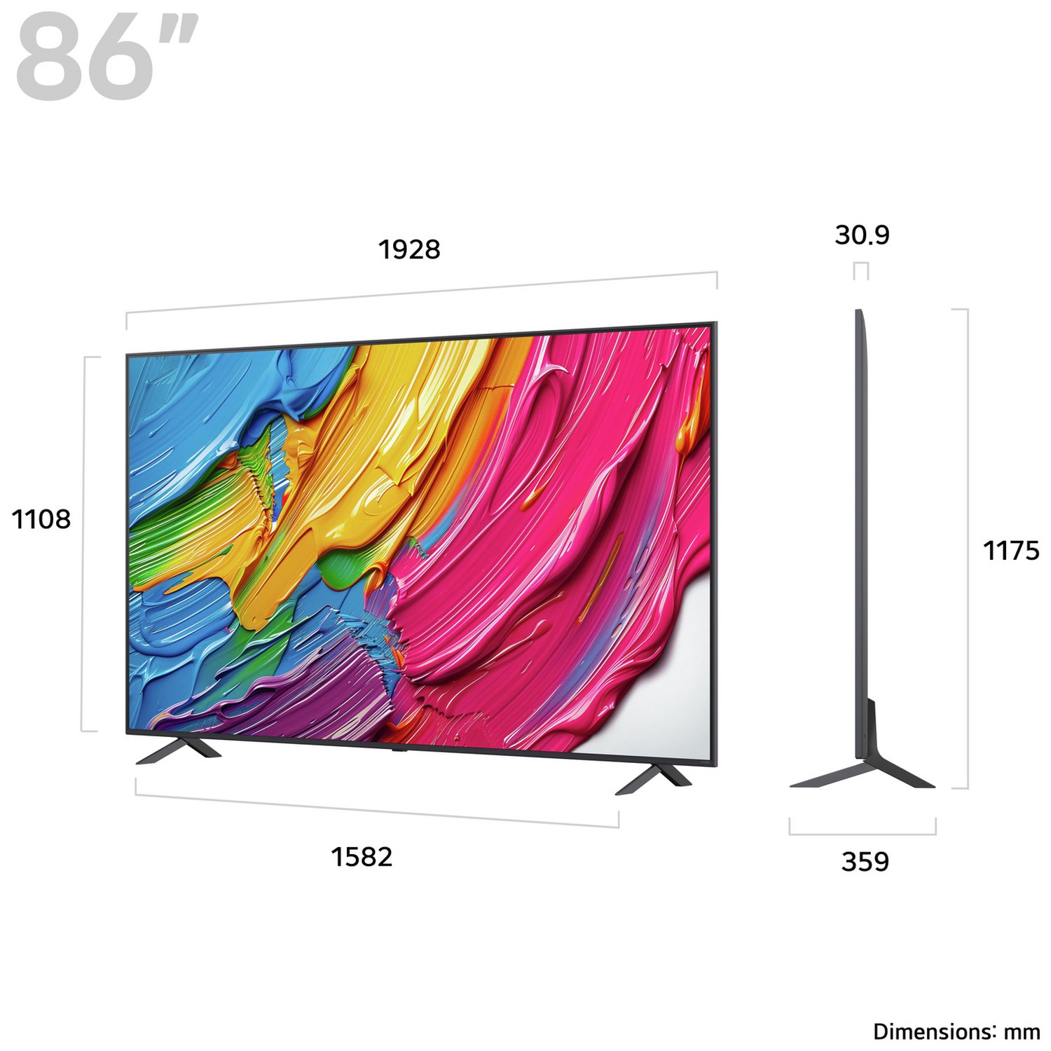 LG 86 Inch 86QNED80A6A Smart 4K UHD HDR QNED TV - Image 2