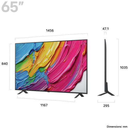 LG 65 Inch 65QNED80A6A Smart 4K UHD HDR QNED TV - Image 2