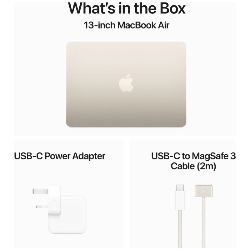 Apple MacBook Air 2024 13.6in M3 16GB 512GB - Starlight — Apple M3 chip, 16 GB RAM