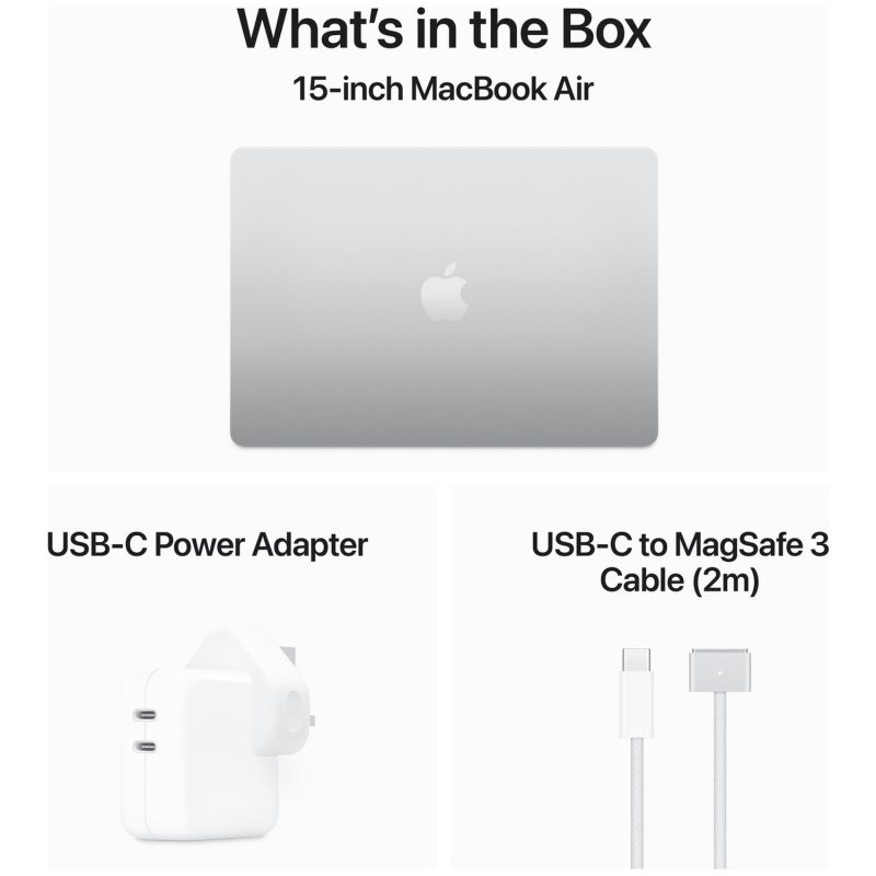 Apple MacBook Air 2024 15.3in M3 16GB 512GB - Silver — Apple M3 chip, 16 GB RAM
