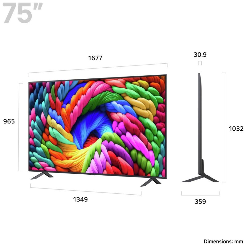 LG 75 Inch 75NANO90A6B Smart 4K UHD HDR NanoCell TV