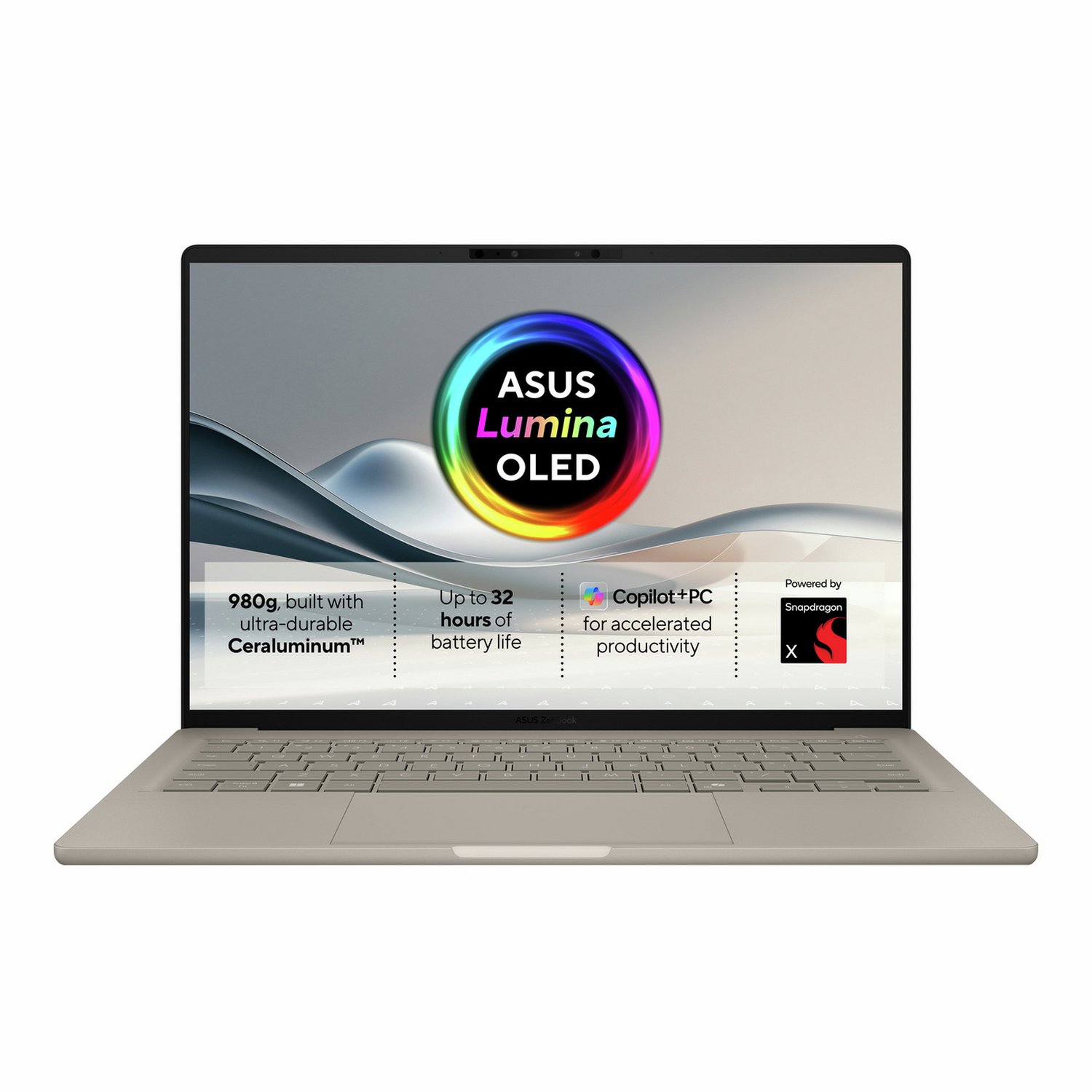 ASUS Zenbook A14 14in Snapdragon X 16GB 1TB Laptop - Image 1