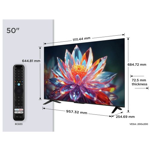 TCL 50 Inch 50T6C Smart 4K UHD HDR QLED Freely TV - Image 2
