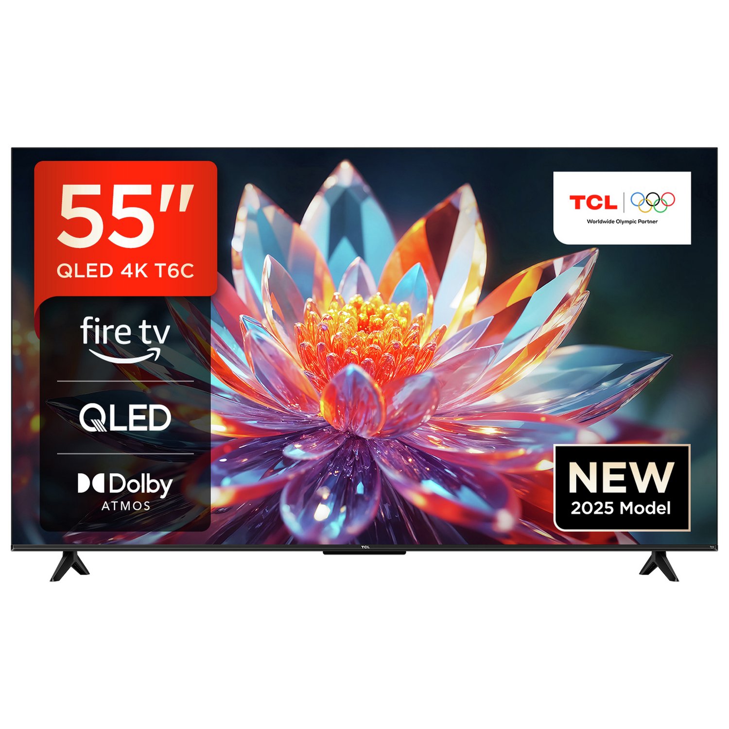 TCL 55 Inch 55T6C Smart 4K UHD HDR QLED Freely TV - Image 1