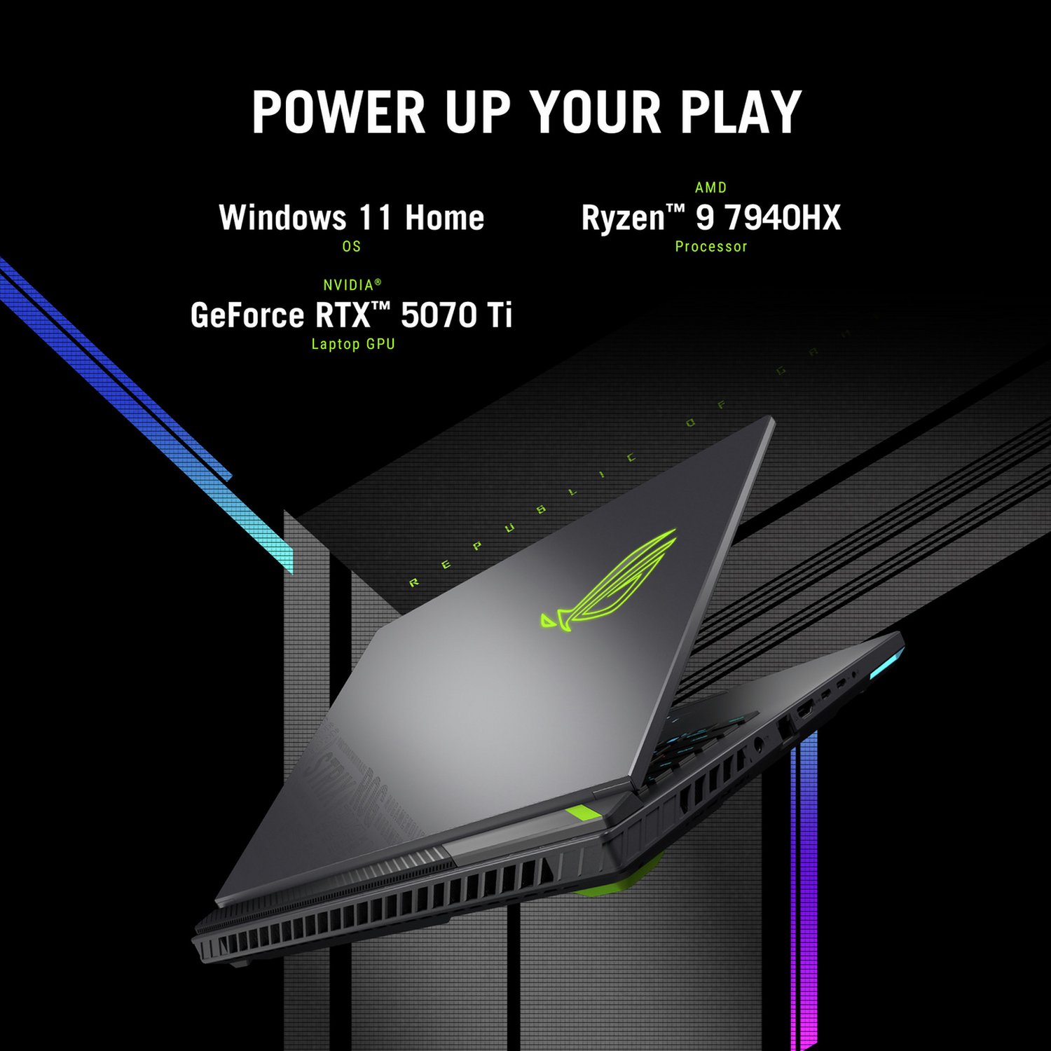 ASUS ROG Strix G16 16in R9 16GB 1TB RTX5070Ti — 16" IPS, AMD Ryzen 9 7940HX processor., GeForce RTX 5070 Ti graphics car - Image 9