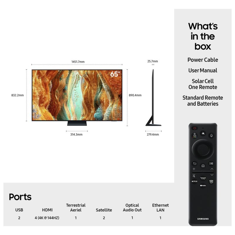 Samsung 65 Inch QE65QN70FAU Smart 4K UHD HDR Mini LED TV