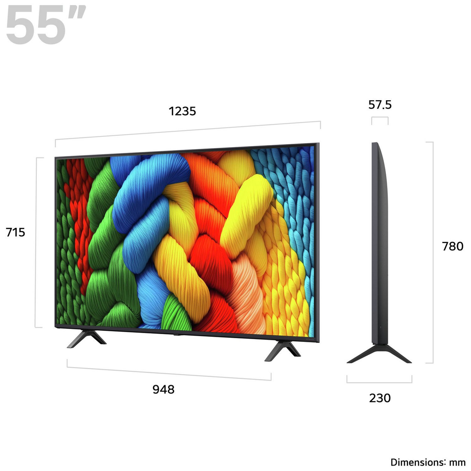 LG 55 Inch 55NANO80A6B Smart 4K UHD HDR NanoCell TV - Image 2
