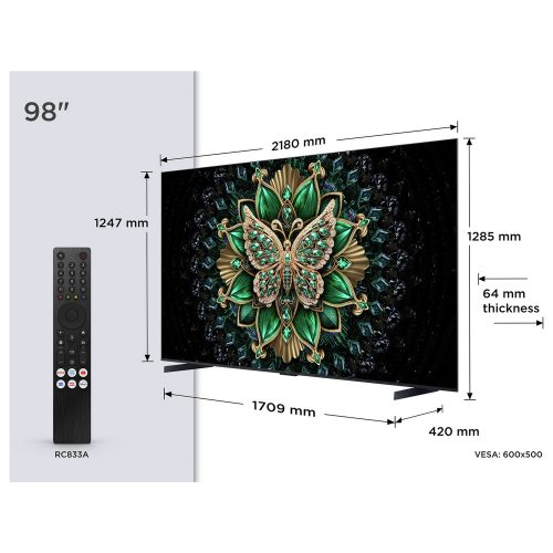 TCL 98 Inch 98C6K Smart 4K UHD HDR Mini LED TV - Image 2