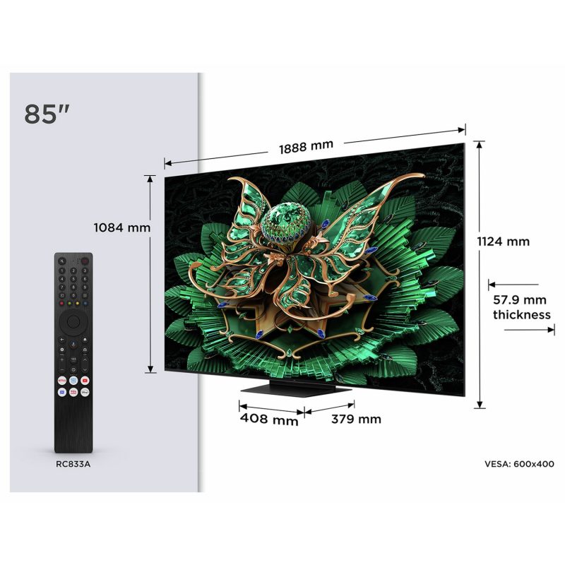 TCL 85 Inch 85C7K Smart 4K Ultra HD HDR QD-Mini LED TV