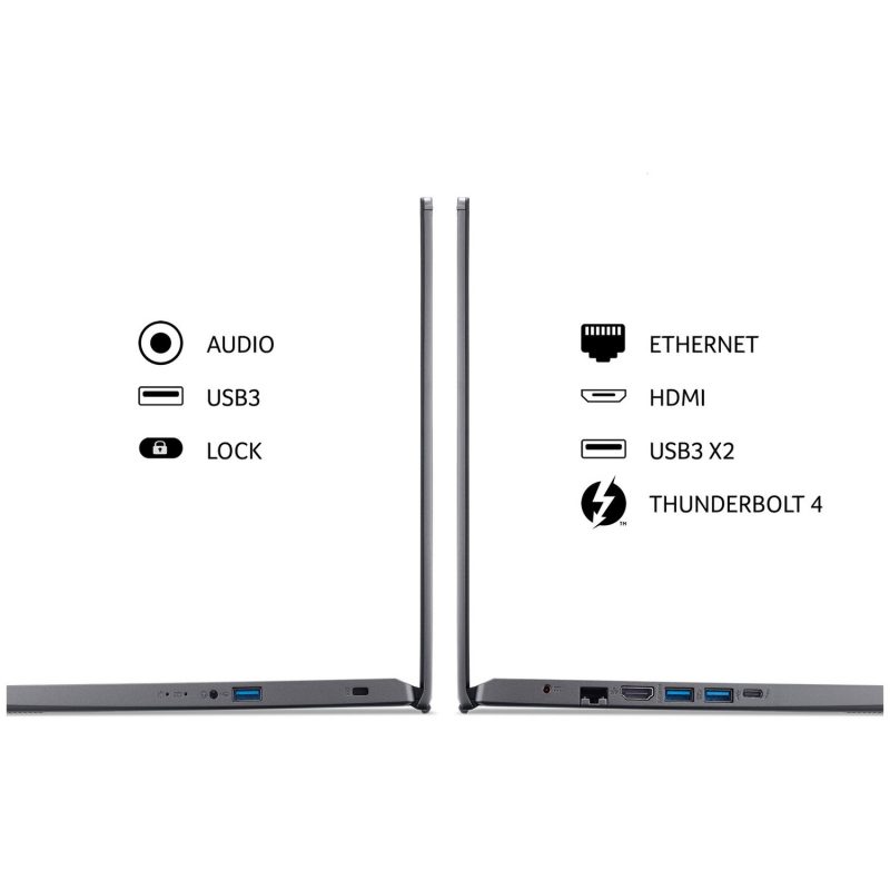 Acer Aspire 5 15.6in i5 16GB 512GB - Silver — 15.6" IPS, Intel i5 12450H processor., 16 GB RAM, 512GB