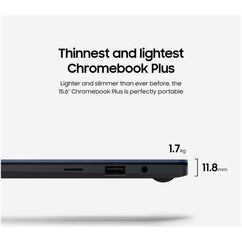 Samsung Galaxy 15.6in 8GB Core 5 256GB Chromebook - Blue — 15.6" TN, Intel 5 processor 120U processor., 8 GB RAM, 256GB