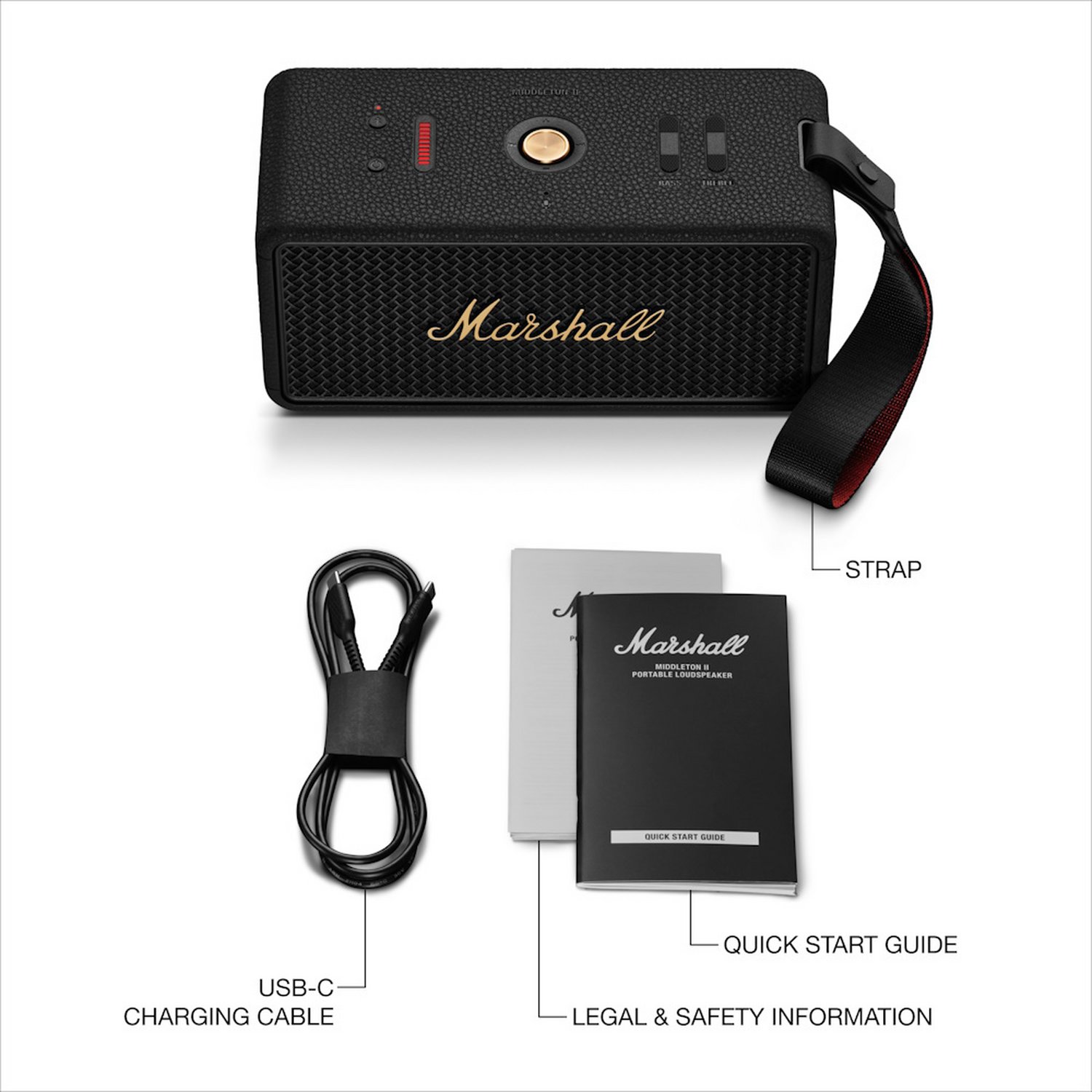 Marshall Middleton II Portable Bluetooth Speaker - Black - Image 4
