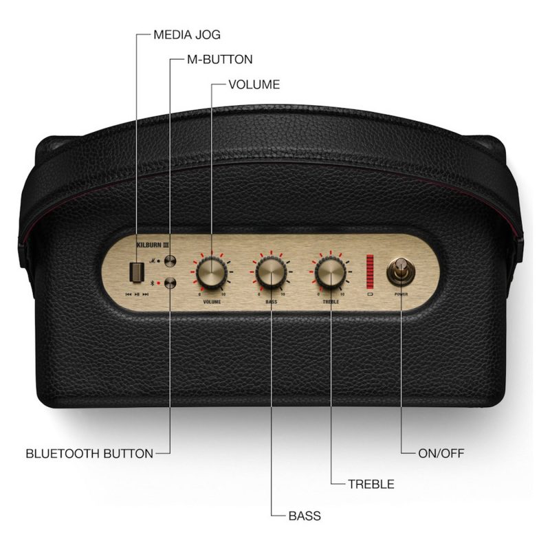 Marshall Kilburn III Portable Bluetooth Speaker - Black