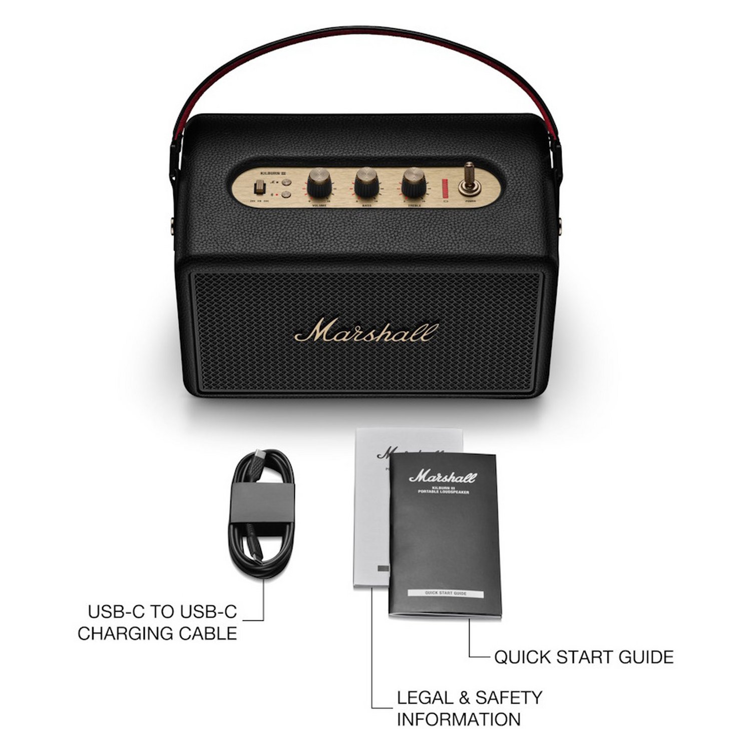 Marshall Kilburn III Portable Bluetooth Speaker - Black - Image 5