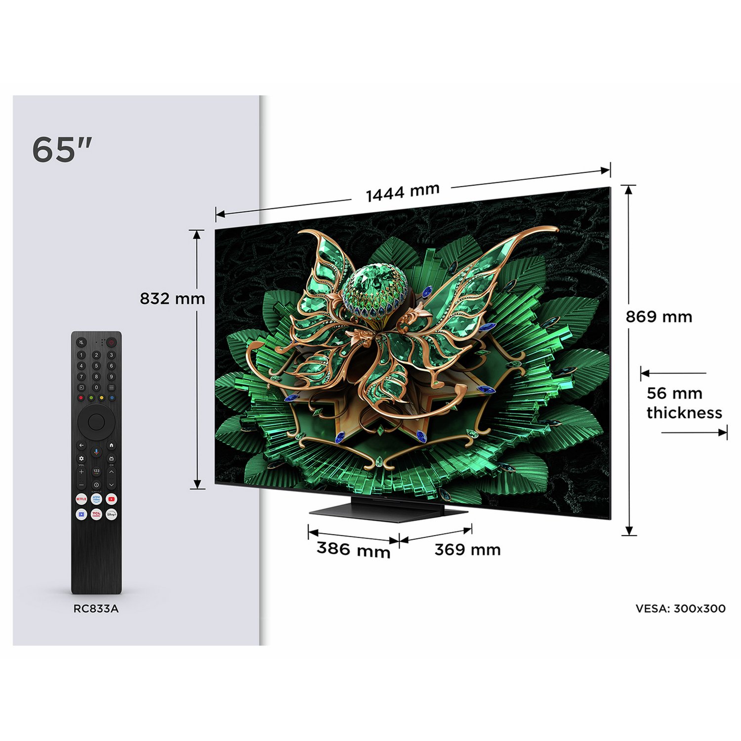 TCL 65 Inch 65C7K Smart 4K Ultra HD HDR QD-Mini LED TV - Image 2