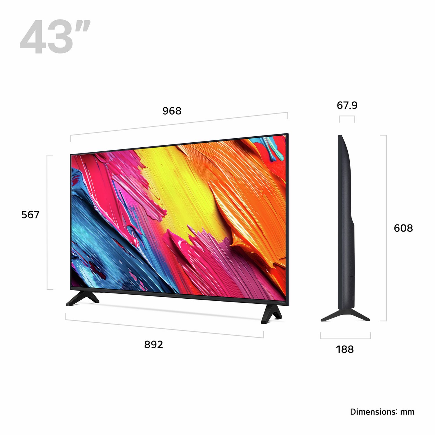 LG 43Inch QNED70A Smart 4K UHD HDR QNED TV - Image 2