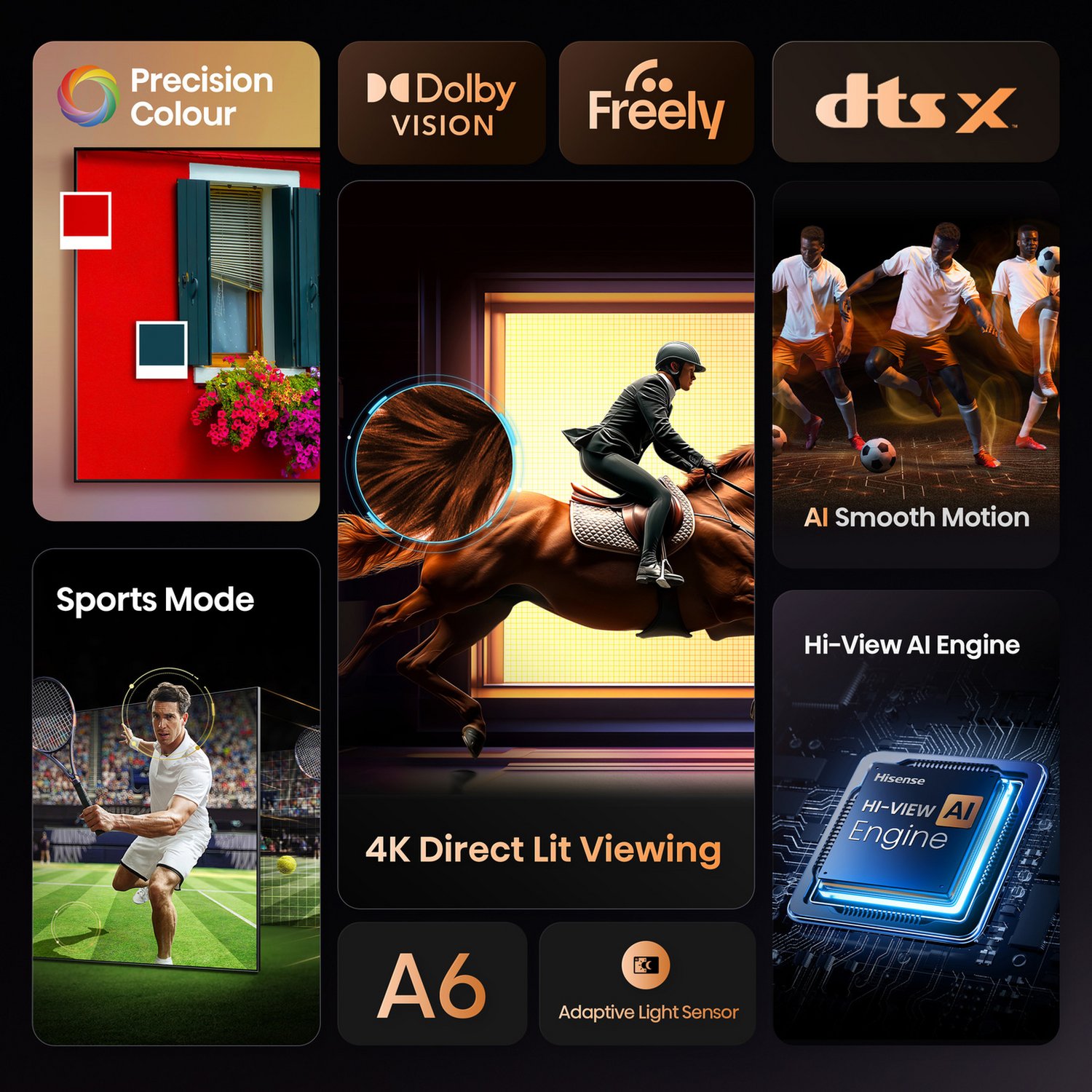 Hisense 55Inch 55A6QTUK Smart 4K UHD HDR LCD Freely TV - Image 3