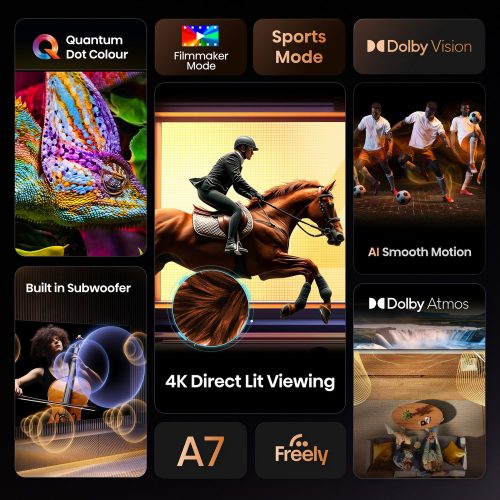 Hisense 55 Inch 55A7QTUK Smart 4K UHD HDR QLED Freely TV - Image 3