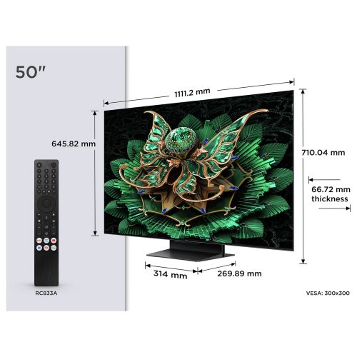 TCL 50 Inch 50C7K Smart 4K Ultra HD HDR QD-Mini LED TV - Image 2