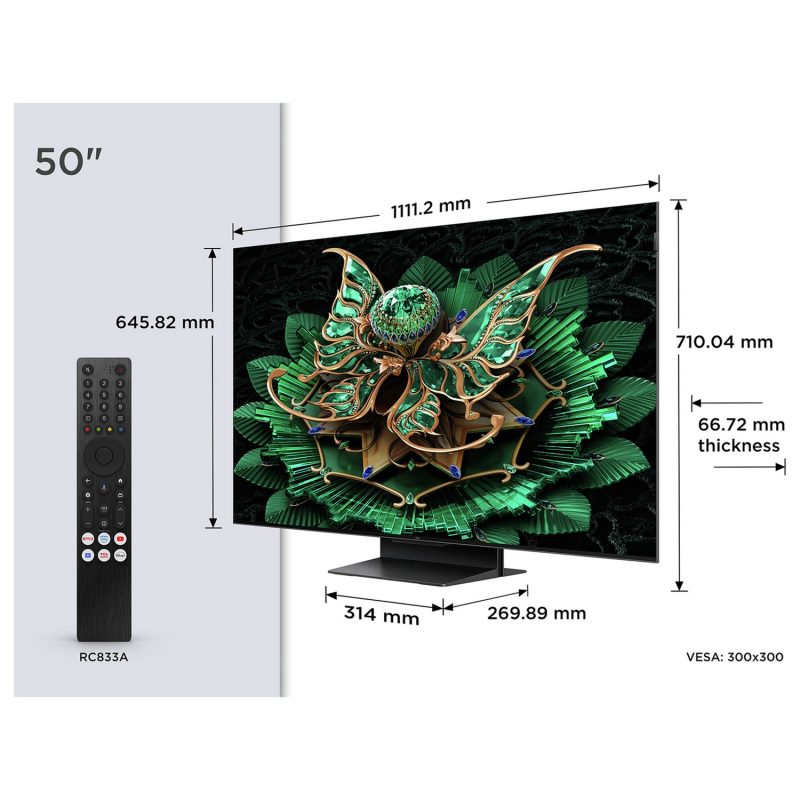 TCL 50 Inch 50C7K Smart 4K Ultra HD HDR QD-Mini LED TV