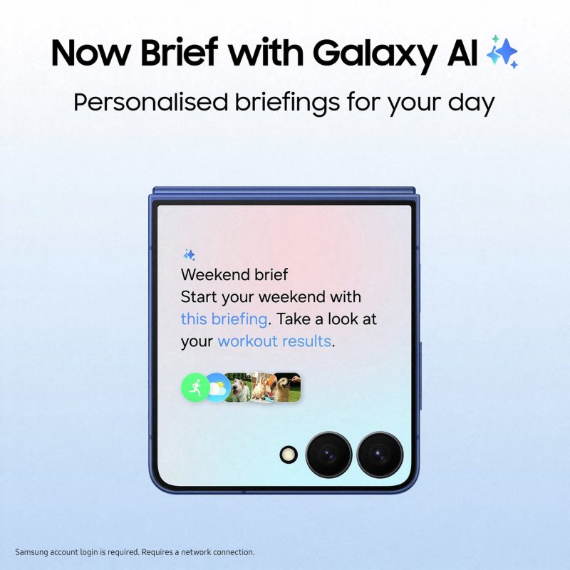 Samsung Galaxy Z Flip7 5G 256GB AI Phone - Blue — 256GB, 6.9" Dynamic AMOLED 2X, 5G (Blue)