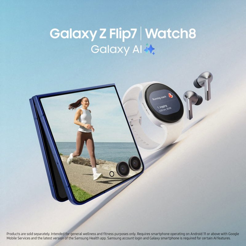 Samsung Galaxy Z Flip7 5G 256GB AI Phone - Blue — 256GB, 6.9" Dynamic AMOLED 2X, 5G (Blue)