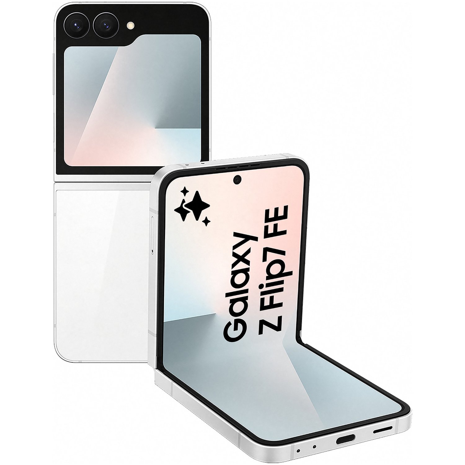 Samsung Galaxy Z Flip7 FE 5G 128GB AI Phone - White — 128GB, 6.7" Dynamic AMOLED 2X, 5G (White) - Image 1