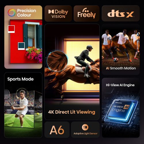 Hisense 75Inch 75A6QTUK Smart 4KUHD HRD QLED Freely TV - Image 3