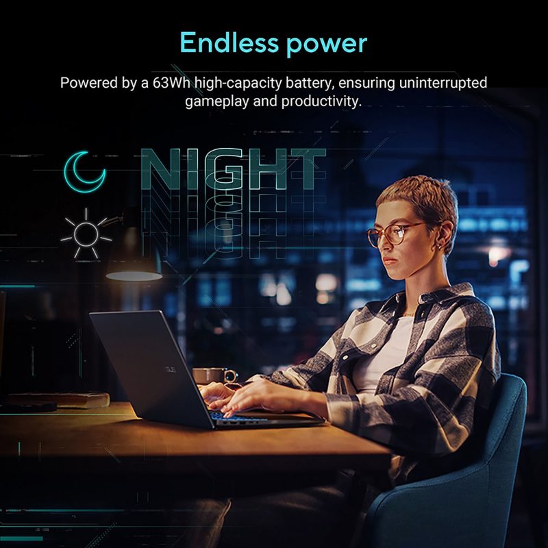 ASUS Vivobook 16in i7 16GB 1TB RTX 5070 Bundle — 16" IPS, Intel 7 240H processor., GeForce RTX 5070 graphics card with 8