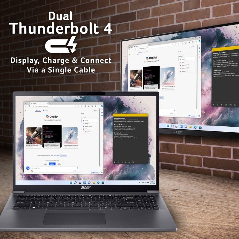 Acer Aspire A16-71M 16in i5 16GB 512GB - Grey — 16" OLED, Intel Ultra 5 125H processor., 16 GB RAM, 512GB