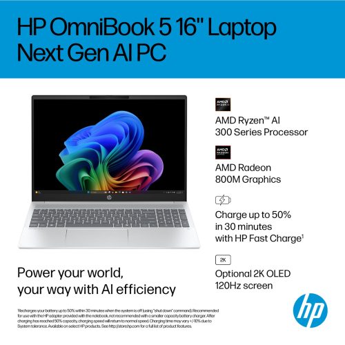 HP OmniBook 5 16in Ryzen AI 5 16GB 512GB - Grey - Image 3