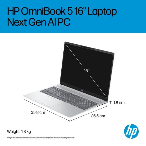 HP OmniBook 5 16in Ryzen AI 5 16GB 512GB - Grey - Image 9