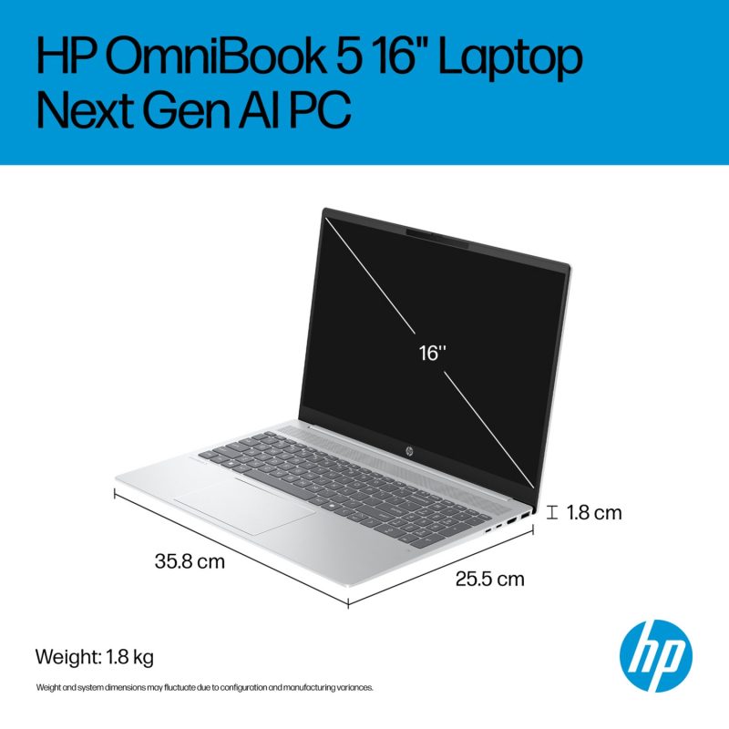 HP OmniBook 5 16in Ryzen AI 5 16GB 512GB - Grey