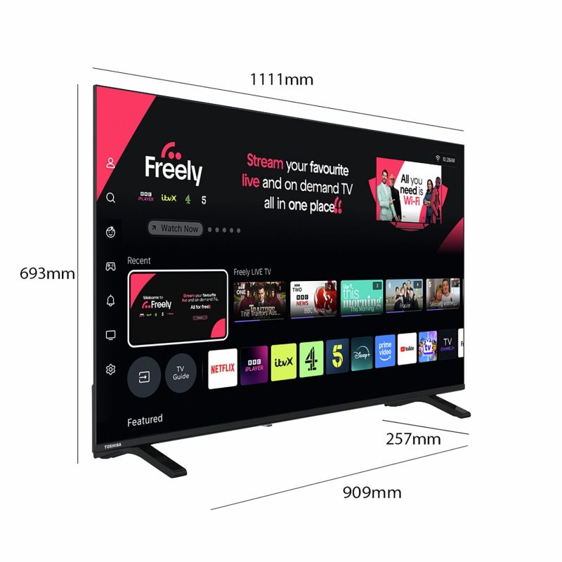 Toshiba 50Inch 50QV1563DB Smart 4K UHD HDR QLED Freely TV