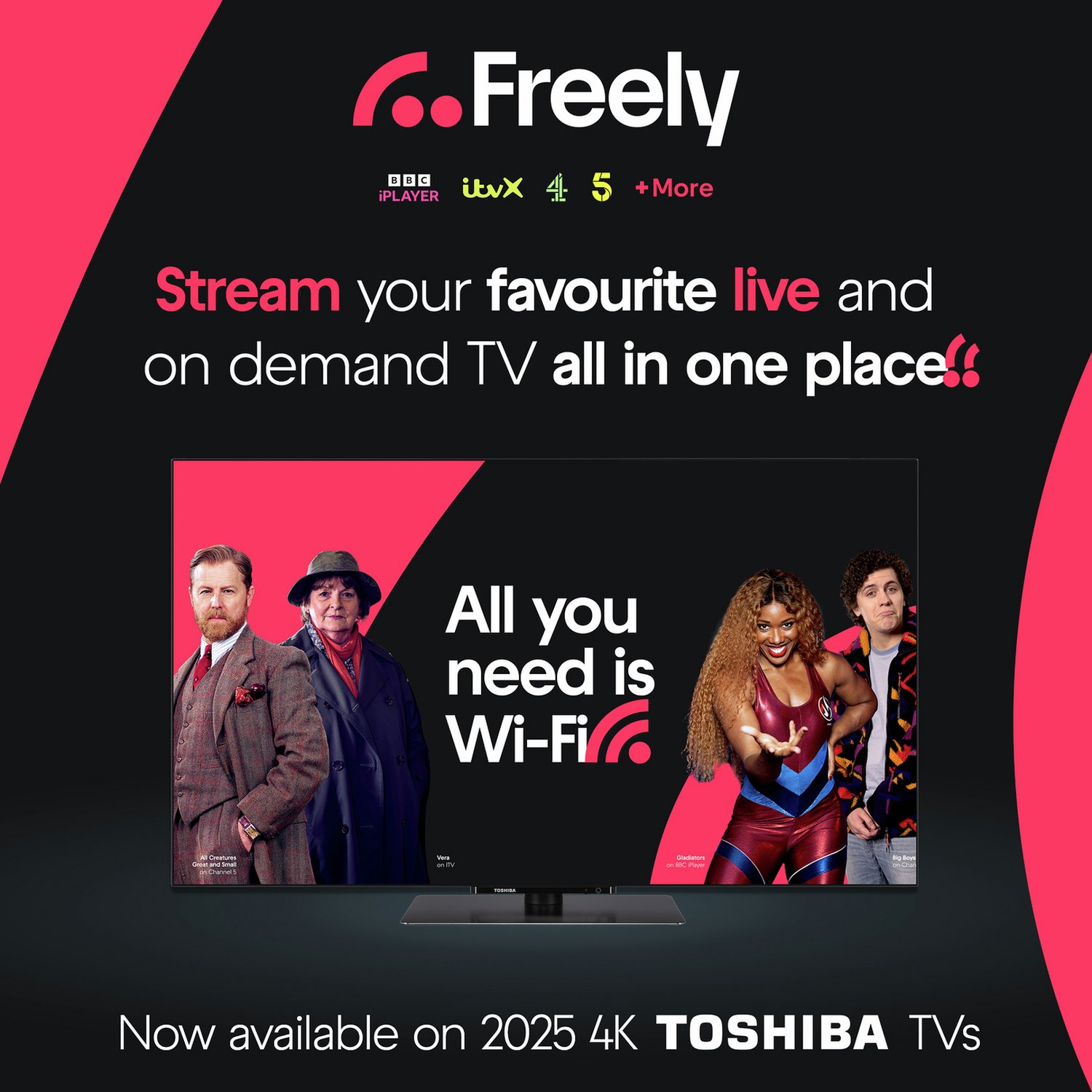 Toshiba 55 Inch 55XF9F53DB Smart 4K UHD HDR OLED Freely TV - Image 2