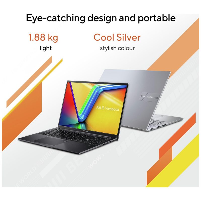 ASUS Vivobook M160 16in R5 16GB 512GB - Silver — 16" IPS, AMD Ryzen 5 7430U processor., Radeon ., 16 GB RAM, 512GB