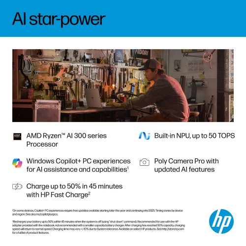 HP OmniBook X Flip 16in Ryzen AI 7 16GB 1TB - Grey — 16" OLED, Radeon 860M graphics card., 16 GB RAM, 1TB - Image 2