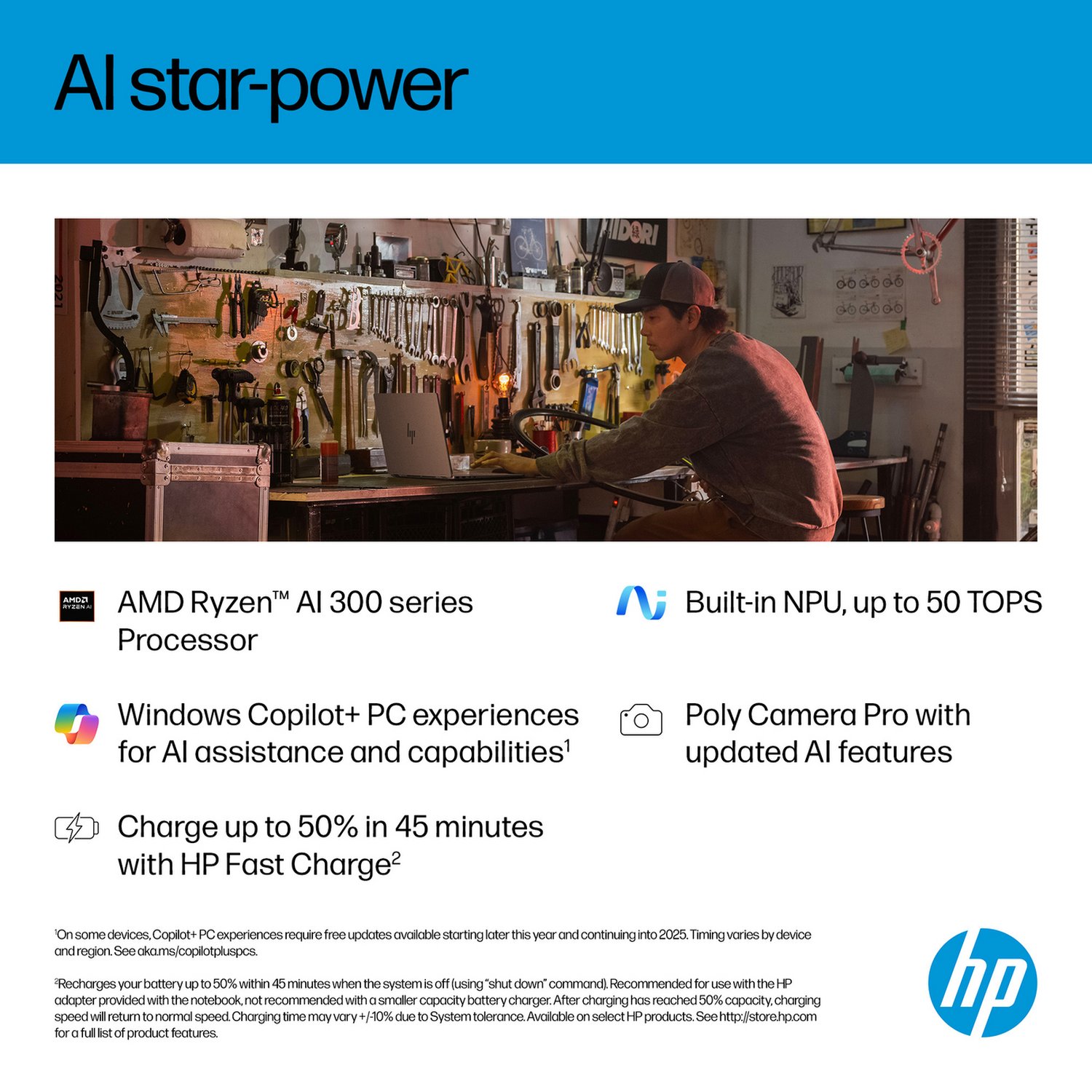 HP OmniBook X Flip 16in Ryzen AI 7 16GB 1TB - Grey — 16" OLED, Radeon 860M graphics card., 16 GB RAM, 1TB - Image 2