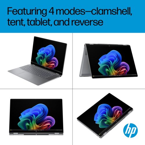 HP OmniBook X Flip 16in Ryzen AI 7 16GB 1TB - Grey — 16" OLED, Radeon 860M graphics card., 16 GB RAM, 1TB - Image 6