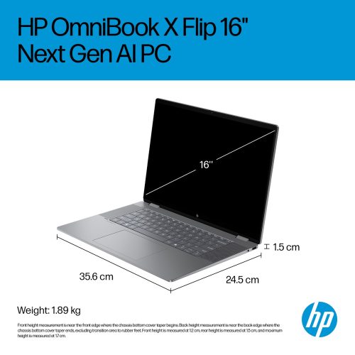 HP OmniBook X Flip 16in Ryzen AI 7 16GB 1TB - Grey — 16" OLED, Radeon 860M graphics card., 16 GB RAM, 1TB - Image 12