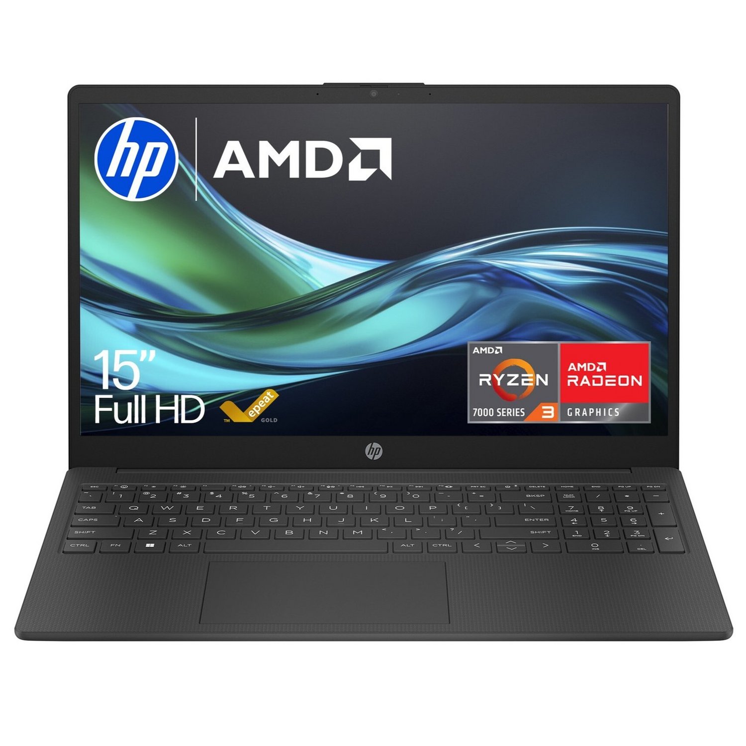 HP BM2U1EA 15.6in AMD R3 8GB 256GB - Black - Image 1
