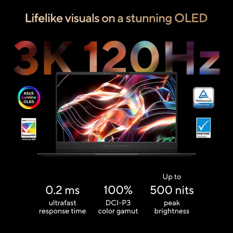 ASUS Vivobook S 15 Copilot 15.6in Ryzen AI 9 32GB 1TB — 15.6" OLED, AMD Ryzen AI 9 365 processor., Radeon ., 32 GB RAM,