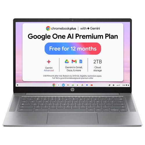 HP 14a-nf0000na 14in i3 8GB 256GB Chromebook Plus - Grey — 14" IPS, Intel i3 N305 processor., 8 GB RAM