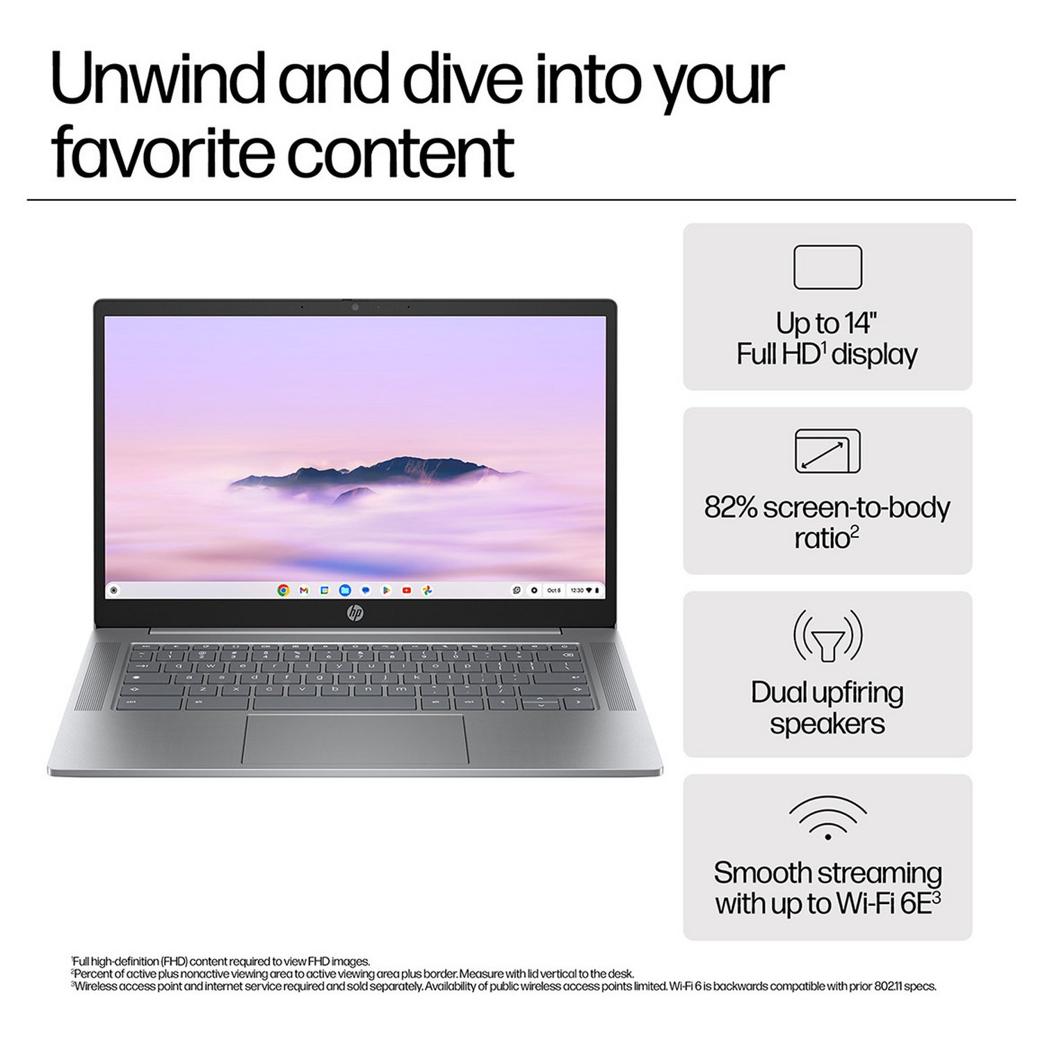 HP 14a-nf0000na 14in i3 8GB 256GB Chromebook Plus - Grey — 14" IPS, Intel i3 N305 processor., 8 GB RAM - Image 5