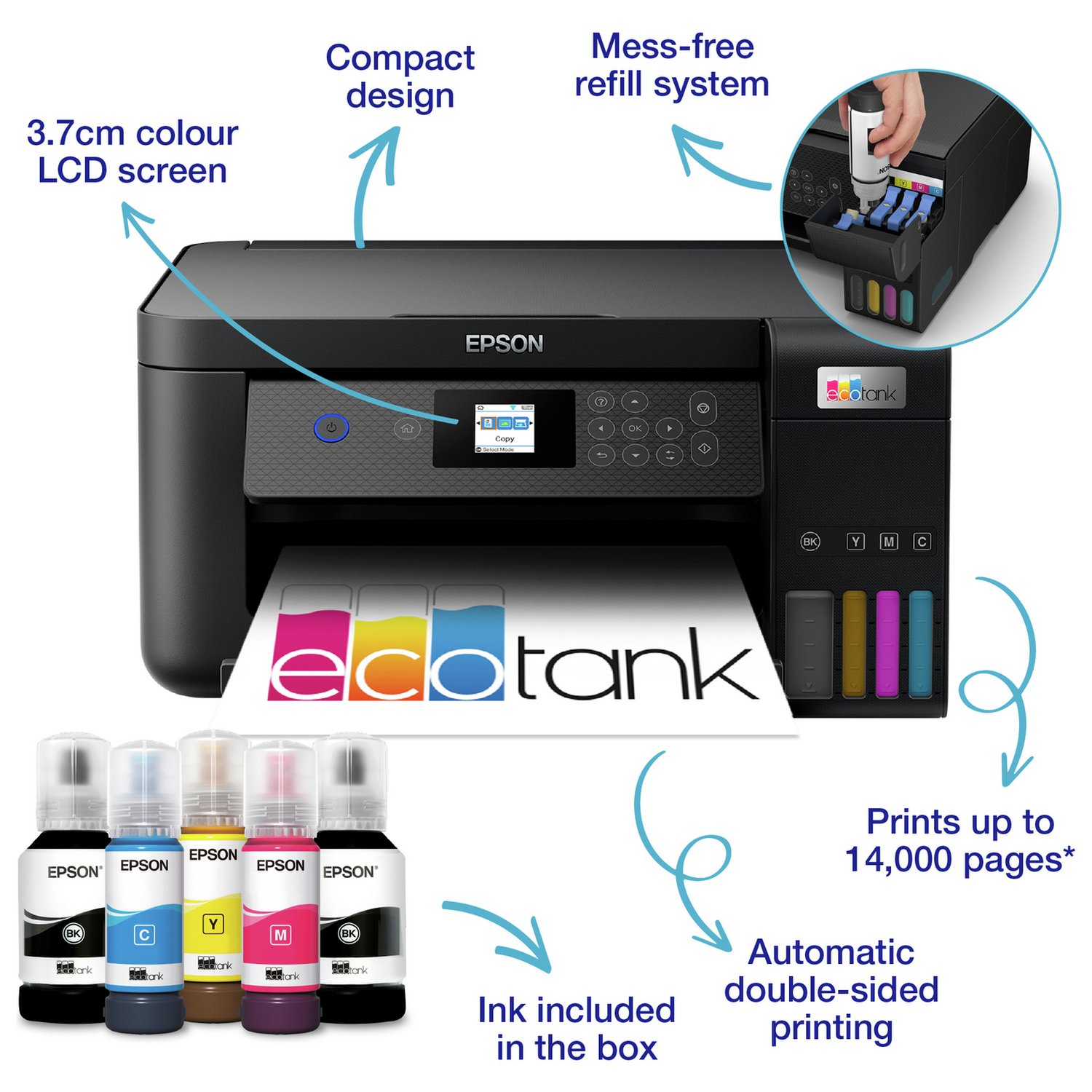 Epson EcoTank ET-2850 Wireless Inkjet Printer - Image 3