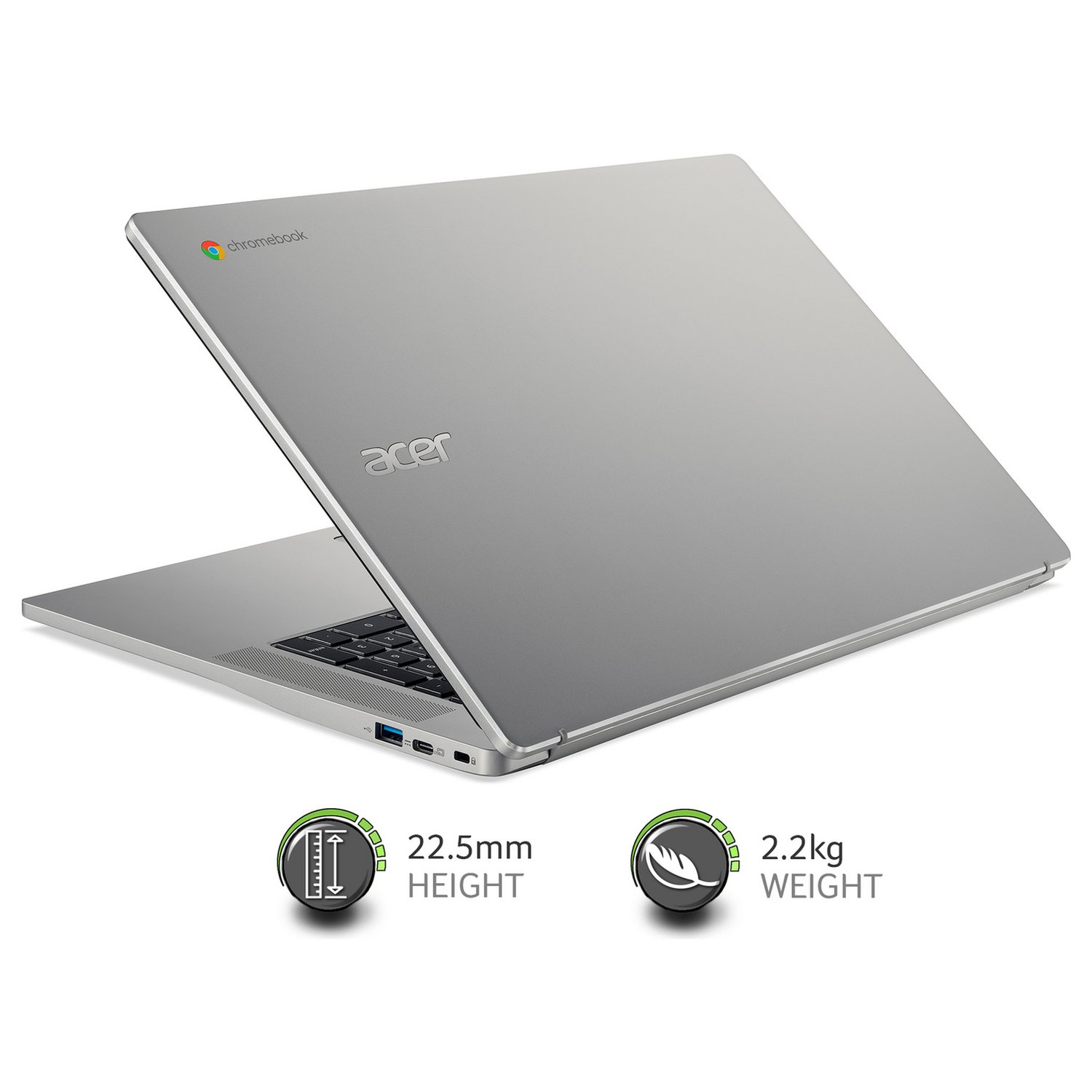 Acer 317 17.3in Pentium 4GB 128GB Chromebook - Silver — 17.3" IPS, 4 GB RAM - Image 2